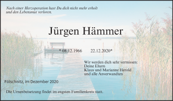 Anzeige von Jürgen Hämmer von MGO