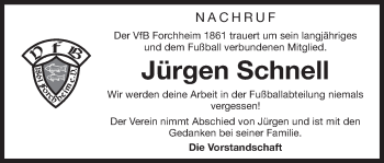 Anzeige von Jürgen Schnell von MGO