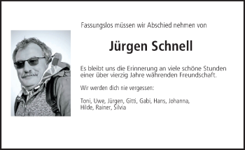 Anzeige von Jürgen Schnell von MGO