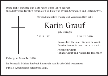Anzeige von Karin Grauf von MGO
