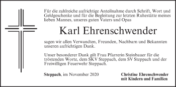 Anzeige von Karl Ehrenschwender von MGO