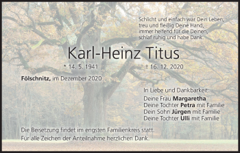 Anzeige von Karl-Heinz Titus von MGO
