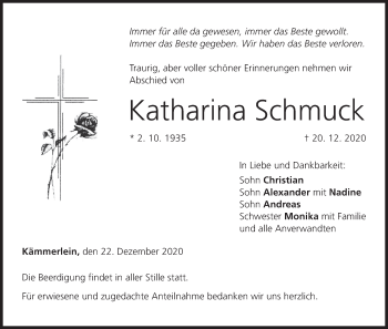 Anzeige von Katharina Schmuck von MGO
