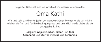 Anzeige von Kathi Weitzenfelder von MGO