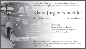 Anzeige von Klaus-Jürgen Schneider von MGO