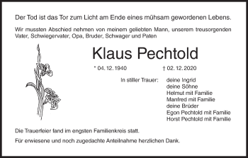 Anzeige von Klaus Pechtold von MGO