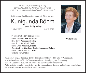 Anzeige von Kunigunda Böhm von MGO