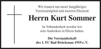 Anzeige von Kurt Sommer von MGO