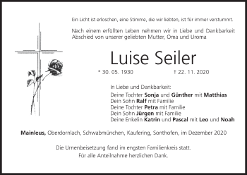 Anzeige von Luise Seiler von MGO