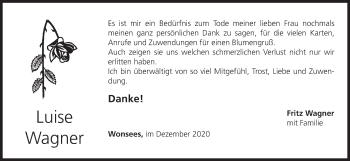 Anzeige von Luise Wagner von MGO