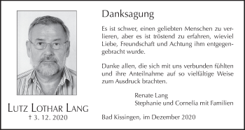 Anzeige von Lutz Lothar Lang von MGO