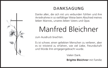 Anzeige von Manfred Bleichner von MGO