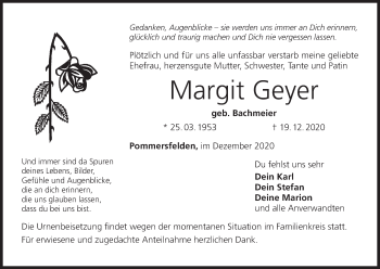 Anzeige von Margit Geyer von MGO