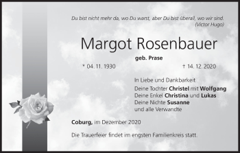 Anzeige von Margot Rosenbauer von MGO