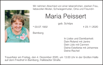 Anzeige von Maria Peissert von MGO