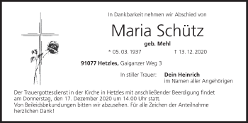 Anzeige von Maria Schütz von MGO