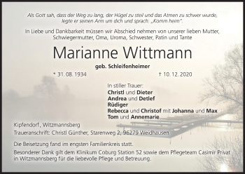 Anzeige von Marianne Wittmann von MGO