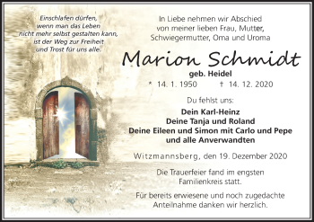 Anzeige von Marion Schmidt von MGO
