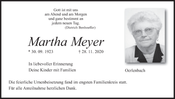 Anzeige von Martha Meyer von MGO