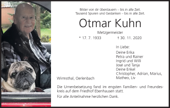 Anzeige von Otmar Kuhn von MGO