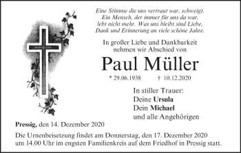 Anzeige von Paul Müller von MGO