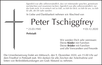 Anzeige von Peter Tschiggfrey von MGO