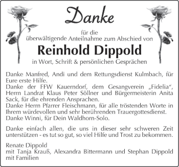 Anzeige von Reinhold Dippold von MGO