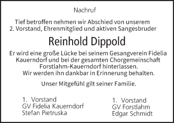 Anzeige von Reinhold Dippold von MGO