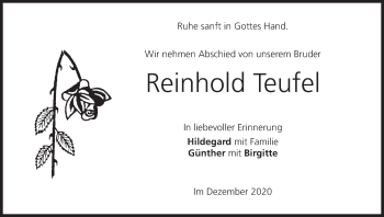 Anzeige von Reinhold Teufel von MGO