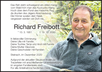 Anzeige von Richard Freibott von MGO