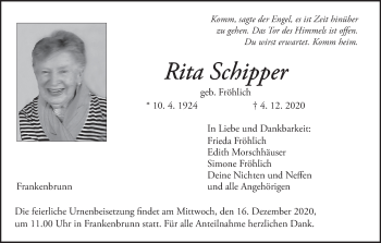 Anzeige von Rita Schipper von MGO