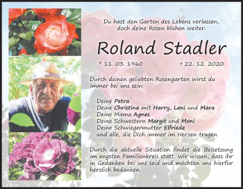Anzeige von Roland Stadler von MGO