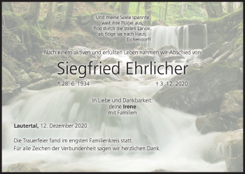 Anzeige von Siegfried Ehrlicher von MGO