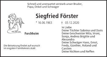 Anzeige von Siegfried Förster von MGO