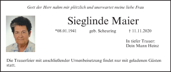 Anzeige von Sieglinde Maier von MGO