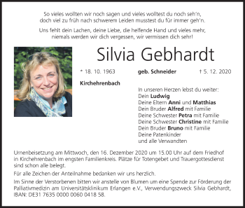Anzeige von Silvia Gebhardt von MGO