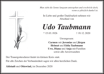 Anzeige von Udo Taubmann von MGO