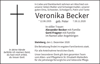 Anzeige von Veronika Becker von MGO