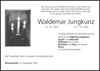 Anzeige von Waldemar Jungkunz von MGO