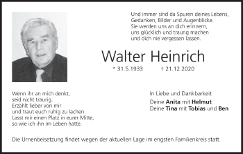 Anzeige von Walter Heinrich von MGO