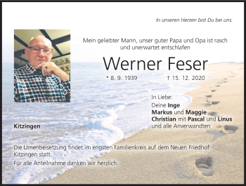 Anzeige von Werner Feser von MGO
