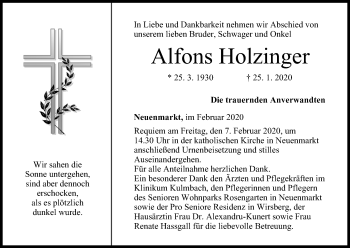Anzeige von Alfons Holzinger von MGO