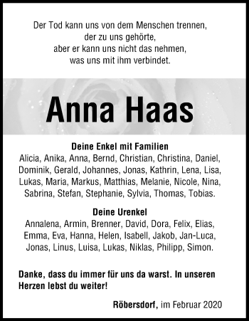 Anzeige von Anna Haas von MGO