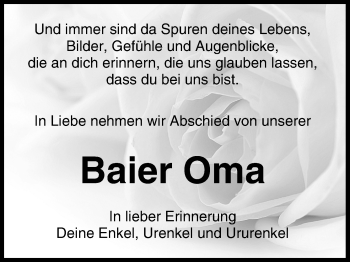Anzeige von Baier Oma  von MGO