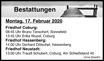 Anzeige von Bestattungen vom 17.02.2020 von MGO