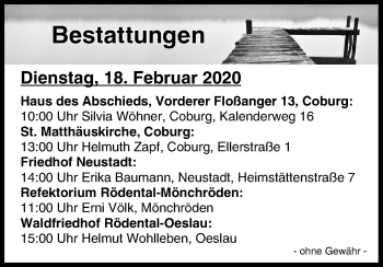 Anzeige von Bestattungen vom 18.02.2020 von MGO