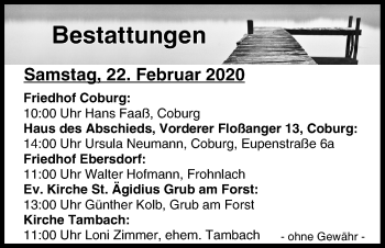 Anzeige von Bestattungen vom 22.02.2020 von MGO