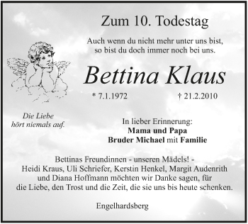 Anzeige von Bettina Klaus von MGO