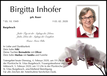 Anzeige von Birgitta Inhofer von MGO