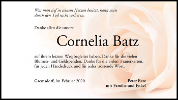 Anzeige von Cornelia Batz von MGO